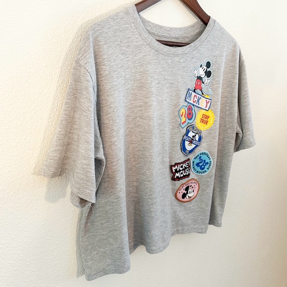Disney Mickey Mouse Patch Cropped Tee Size 3X - Picture 3 of 6